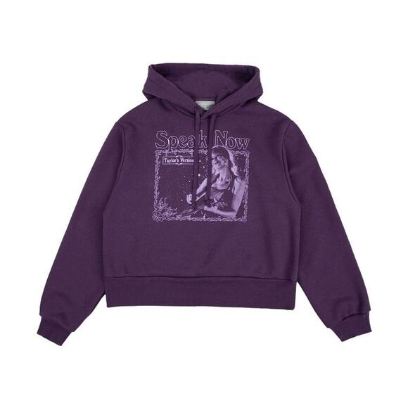 NWT Speak Now “The Story of Us” Purple Cropped Hoodie Taylor Swift Sweatshirt - Picture 1 of 7